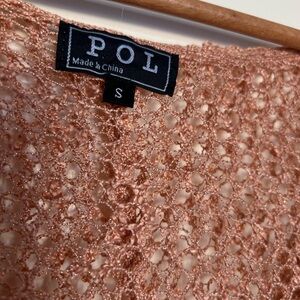 POL Women's Sweater Cardigan in Peach